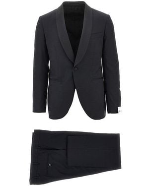 Luigi Bianchi Wool Suit With Satin Details - Black