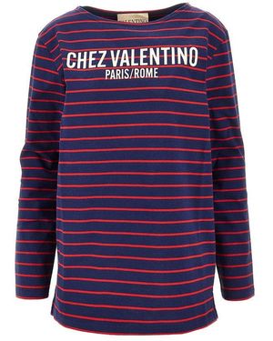 Valentino T-Shirt 'Chez A Righe Donna - Viola