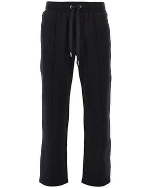 Dolce & Gabbana French Terry Trousers With Logo Plate - Black