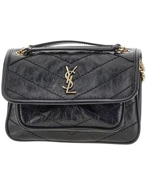 Saint Laurent Vintage Leather Mini 'Niki' Bag - Black