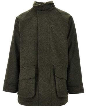 Aspesi 'Schafer' Wool And Alpaca Peacoat - Green