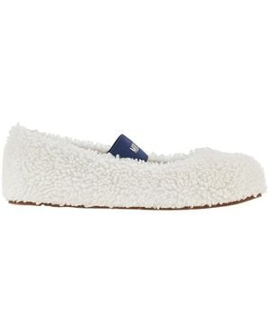 Moon Boot Shearling Ballet Flats - White
