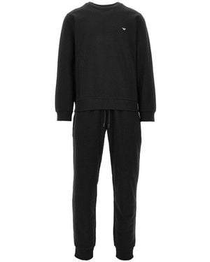 EA BODYWEAR Cotton-Blend Loungewear Set - Black