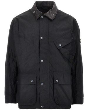 Barbour 'Brake Line Wax' Cotton Jacket - Black