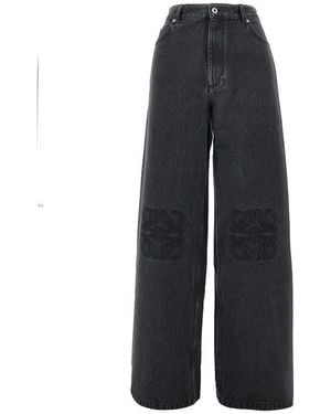 Loewe Jeans Baggy Fit Con Ricamo Anagram Donna - Blu