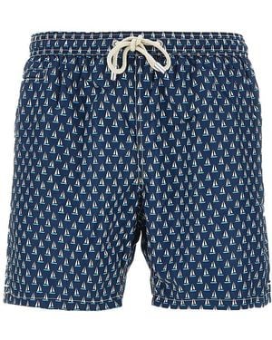 MC2 Saint Barth Regular Sail Printed Swim Shorts - Blue