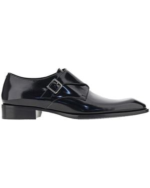 Saint Laurent Patent-Leather Monk-Strap Loafers - Black