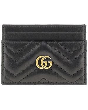 Gucci 'Gg Marmont' Leather Cardholder - Black