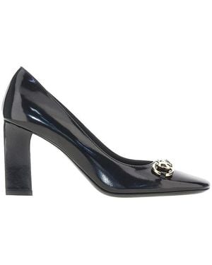 Gucci 'Signora' Leather Court Shoes - Blue