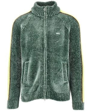 Obey Chenille Cardigan With Logo Embroidery - Green