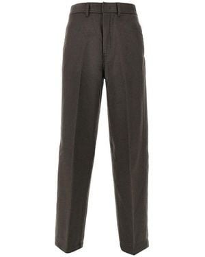 Emporio Armani Wool And Cashmere-Blend Wide-Leg Trousers - Grey