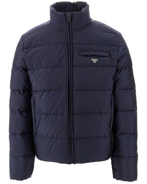 Prada Quilted Re-Nylon Down Jacket - Blue