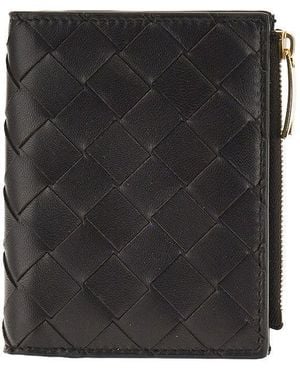 Bottega Veneta Intrecciato Nappa Leather Bi-Fold Wallet - Black