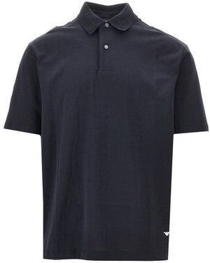 Emporio Armani Cotton Jersey Polo Shirt - Blue