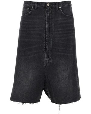 Maison Margiela Denim Shorts With Dropped Crotch - Black