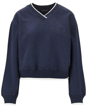 EA BODYWEAR V-Neck Sweatshirt - Blue