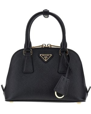 Prada Saffiano Leather Mini 'Promenade' Bag - Black