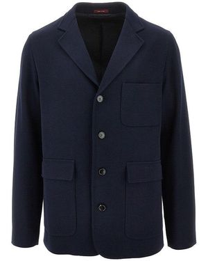 Gucci Single-Breasted Cotton Jersey Blazer in Blue for Men | Lyst