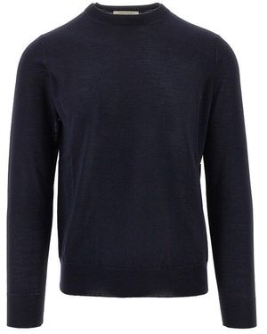 THE PULL Silk And Wool Blend Jumper - Blue