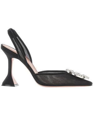 AMINA MUADDI 'Begum Sling' Mesh Slingback Court Shoes 36 - Black
