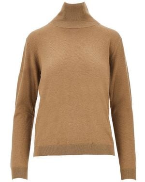 Weekend by Maxmara Silk And Wool-Blend Knitted Turtleneck - Brown
