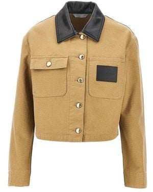 Balenciaga Canvas Cropped Workwear Jacket - Natural
