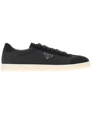 Prada Re-Nylon And Suede Leather Sneakers - Black
