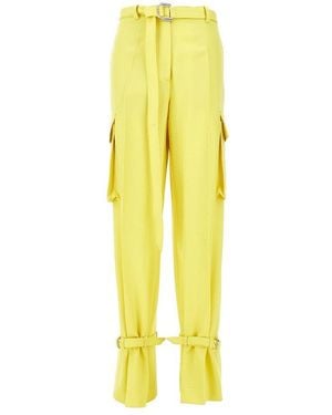 The Attico Twill Cargo Trousers - Yellow