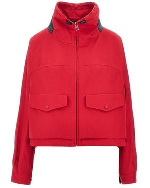 Loewe Cotton And Silk Jacket With Leather Details - Red