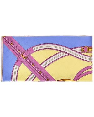 Gucci Silk Scarf With Horsebit Print - Purple