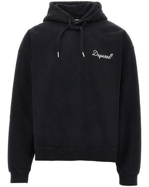 DSquared² Hoodie With Logo Embroidery - Black