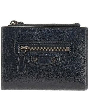 Balenciaga 'Le City' Leather Bi-Fold Wallet - Blue