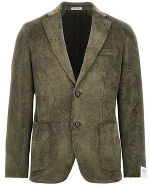 BRERAS Milano 'Venezia' Corduroy Single-Breasted Jacket - Green
