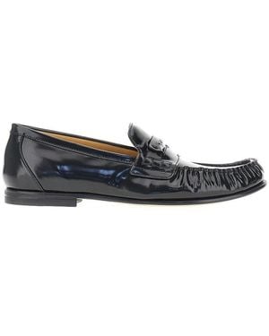 Fendi Scrunch' Leather Loafers 37 - Blue