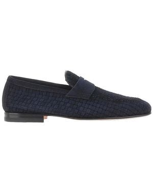 Santoni 'Carlo' Suede Leather Penny Loafers 8 - Blue