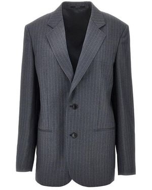 Gucci Pinstriped Wool Oversized Jacket - Blue