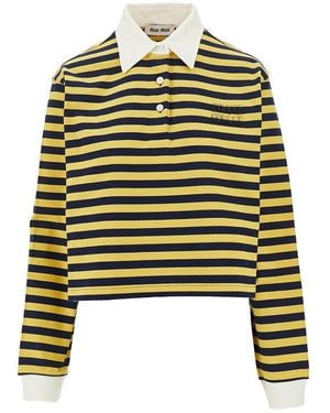 Miu Miu Polo Cropped Oversize - Verde