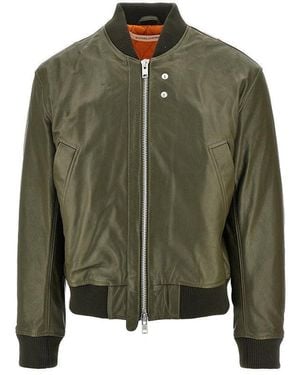 sunflower Leather Flight Jacket - Green