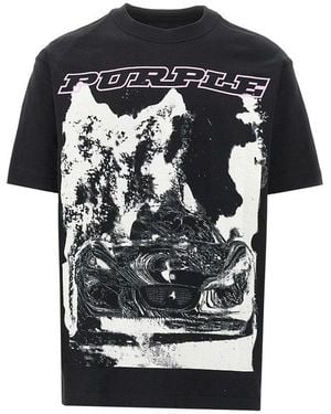 Purple Brand Printed Oversized T-Shirt - Black