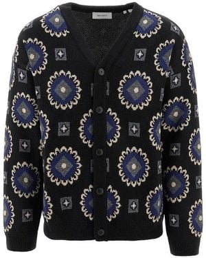 Les Deux Jacquard Wool-Blend Cardigan - Black