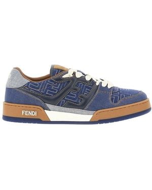 Fendi Match' Jacquard Ff Trainers - Blue