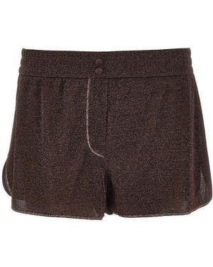 Oséree 'Lumière' Lurex Jersey Shorts - Brown