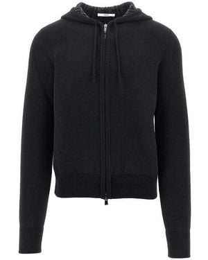 Fendi Full-Zip Knitted Hoodie - Black