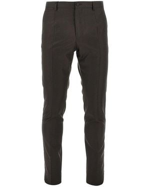 Dolce & Gabbana Virgin Wool Twill Tailored Trousers - Black