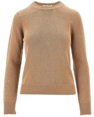 Max Mara Cotton Crewneck Jumper - Natural