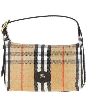 Burberry Check Canvas 'Highlands' Shoulder Bag - Metallic