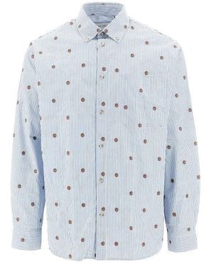 Les Deux 'Kolton' Basket Motif Shirt - Blue
