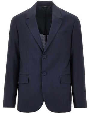 Fendi Wool Jacket With Leather Strap - Blue