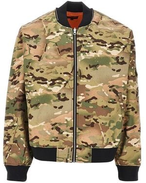 Pleasures Strass Camouflage Cotton Bomber Jacket - Green