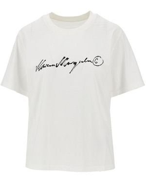 MM6 by Maison Margiela Calligraphic Print T-Shirt - White